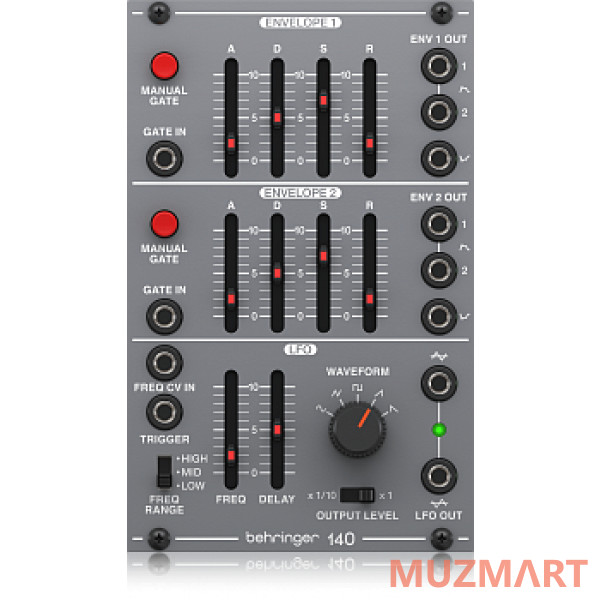 

Behringer 140 DUAL ENVELOPE/LFO Аналоговый Dual Envelope/LFO модуль для Eurorack