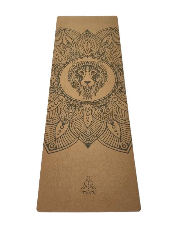 Коврик для йоги RamaYoga Zodiac Collection Cork leo 183 см, 4 мм