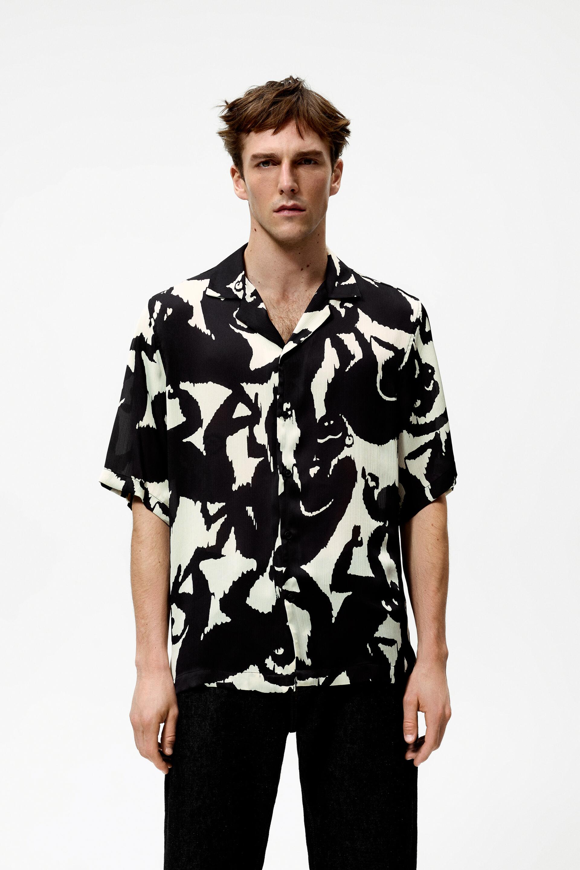 

Рубашка мужская ZARA 04100264 черная M (доставка из-за рубежа), Черный, 04100264