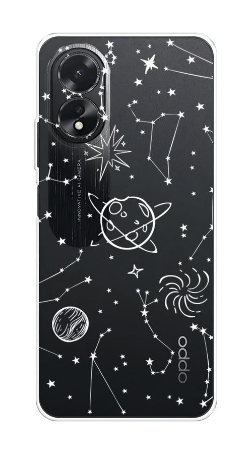 

Чехол на Oppo A38 "Планеты в космосе", Белый, 2515350-1