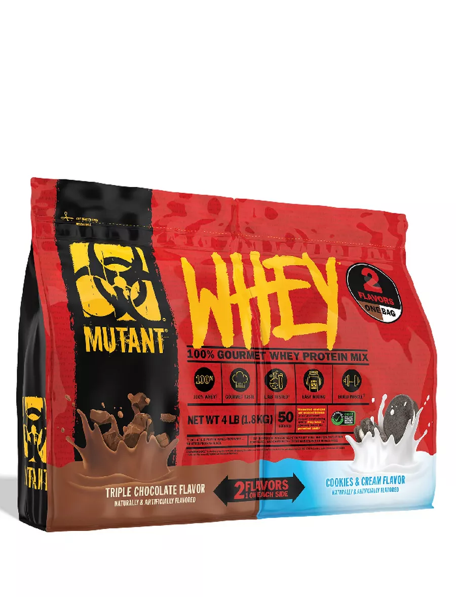 

Сывороточный протеин Mutant Whey 1800 гр Тройной шоколад и печенье с кремом, Mutant Whey