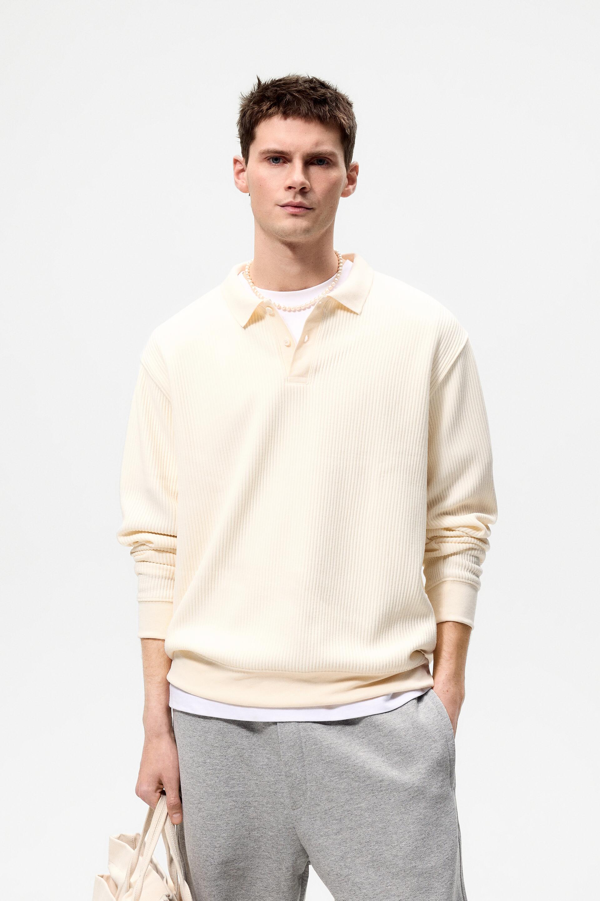 

Лонгслив мужской ZARA 04087410 белый M, 04087410