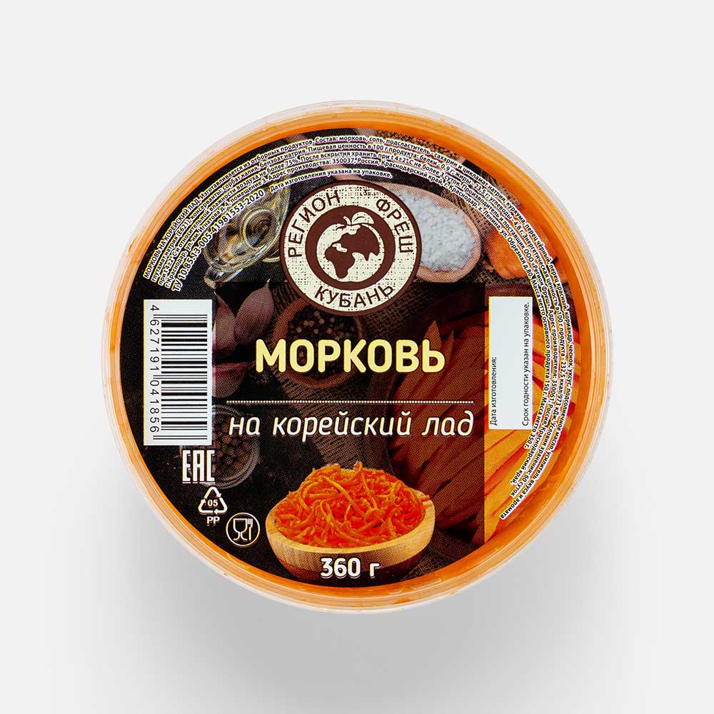 

Салат Регион фреш морковь на корейский лад, 360 г