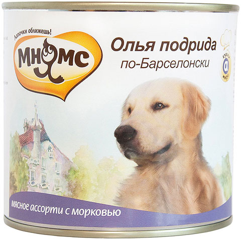 фото Влажный корм для собак мнямс олья подрида по-барселонски, мясо, овощи, 6шт, 600г