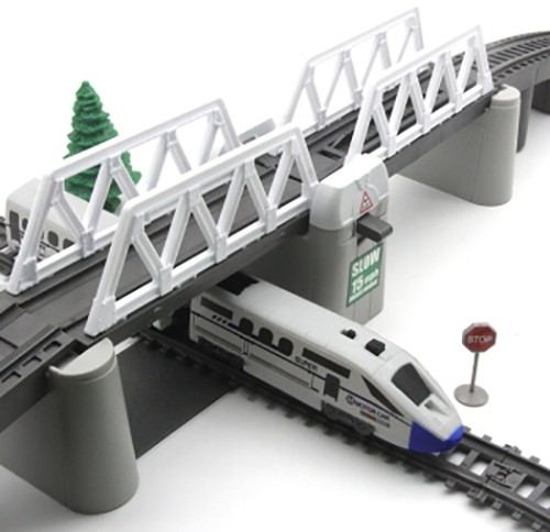 Железная дорога с раздвижным мостом, скоростной поезд, длина полотна 914 см, BSQ-2184