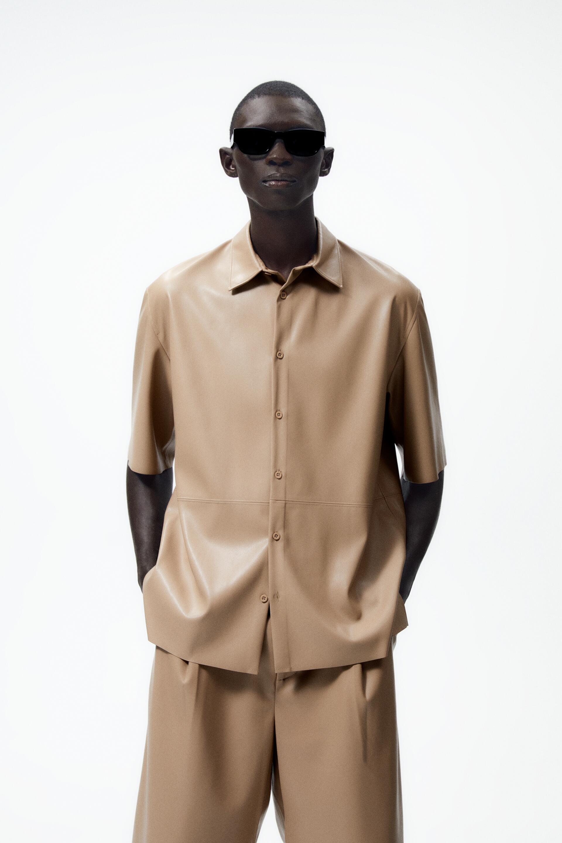 

Рубашка мужская ZARA 05070463 бежевая L (доставка из-за рубежа), 05070463
