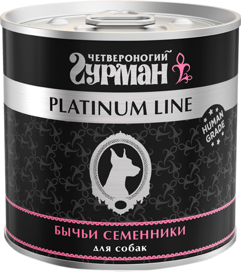 фото Влажный корм для собак четвероногий гурман platinum line , говядина, 12шт, 240г