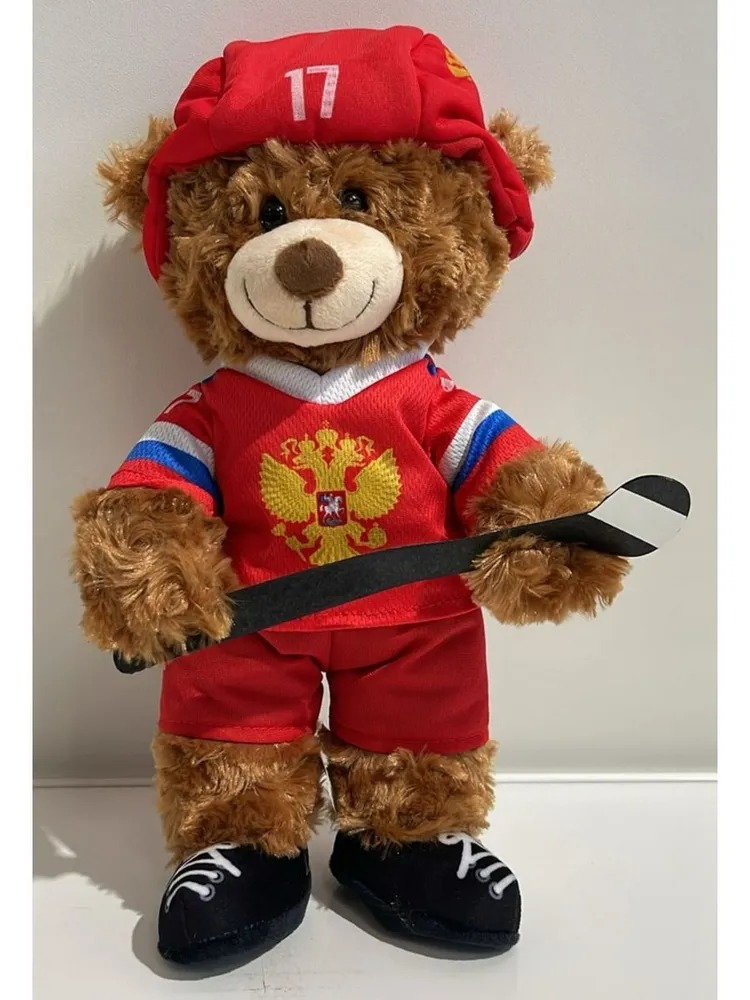 

Мягкая игрушка Softoy Медведь хоккеист 32см A20139-32X, Коричневый