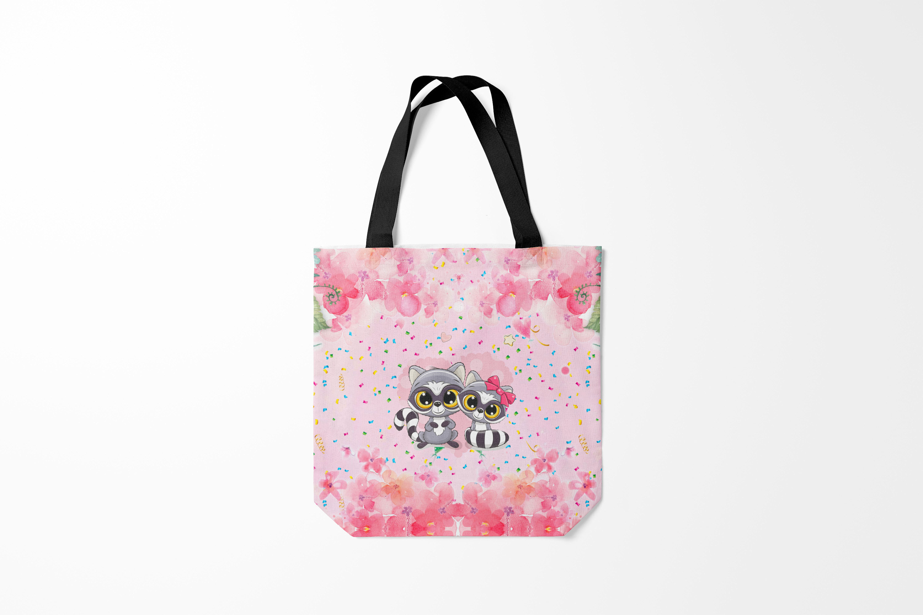 

Сумка шoппер унисекс Burnettie Еноты Милые, розовый, Еноты Милые