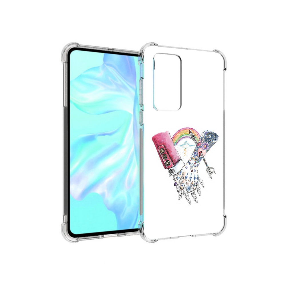 

Чехол MyPads Tocco для Huawei P40 абстракция руки в татуировках, Прозрачный, Tocco