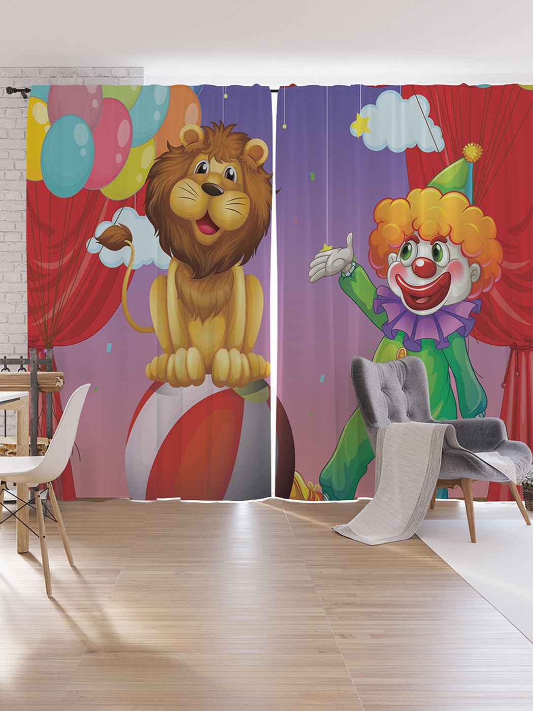 

Шторы под лён JoyArty "Слушающийся лев", серия Oxford DeLux, 340х265 см, Слушающийся лев