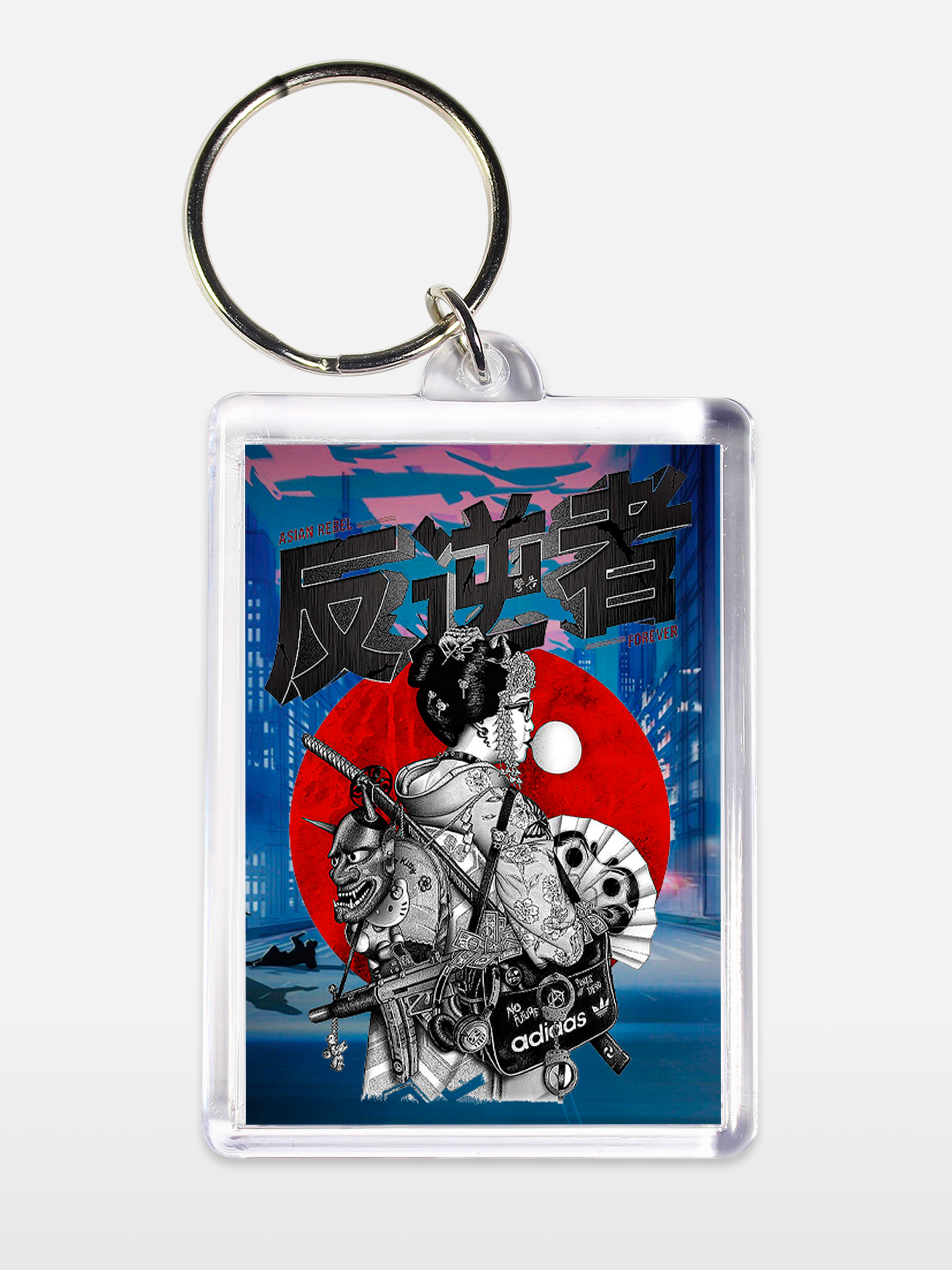 Брелок унисекс Азиатский бунтарь белый