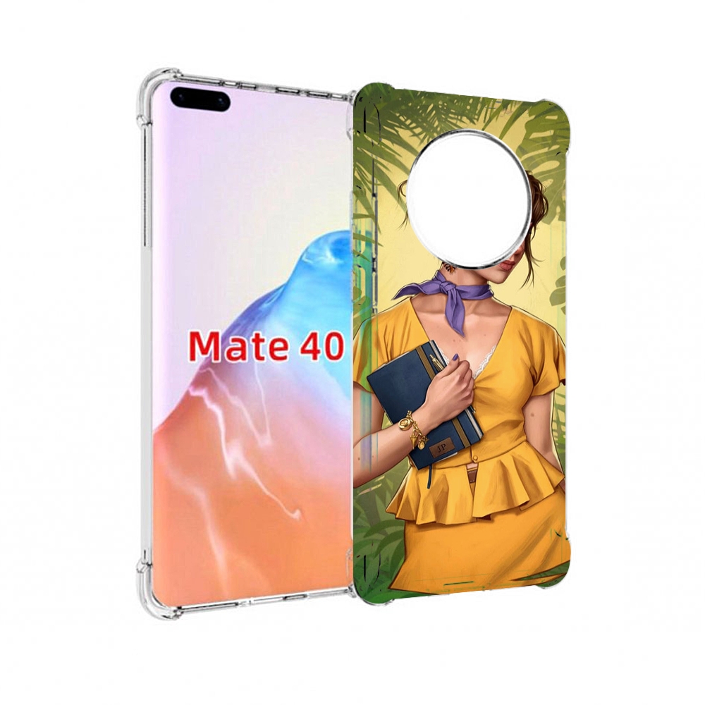 

Чехол MyPads Tocco для Huawei Mate 40 девушка-в-зелени женский, Прозрачный, Tocco