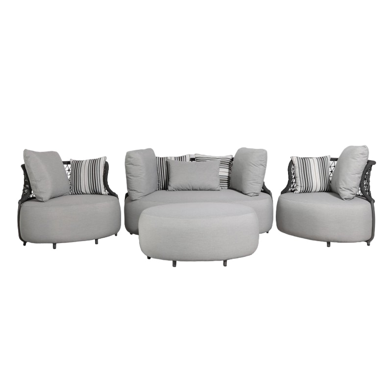 Набор садовой мебели Drigani Cobbe 4 предмета антрацит с темно-серым