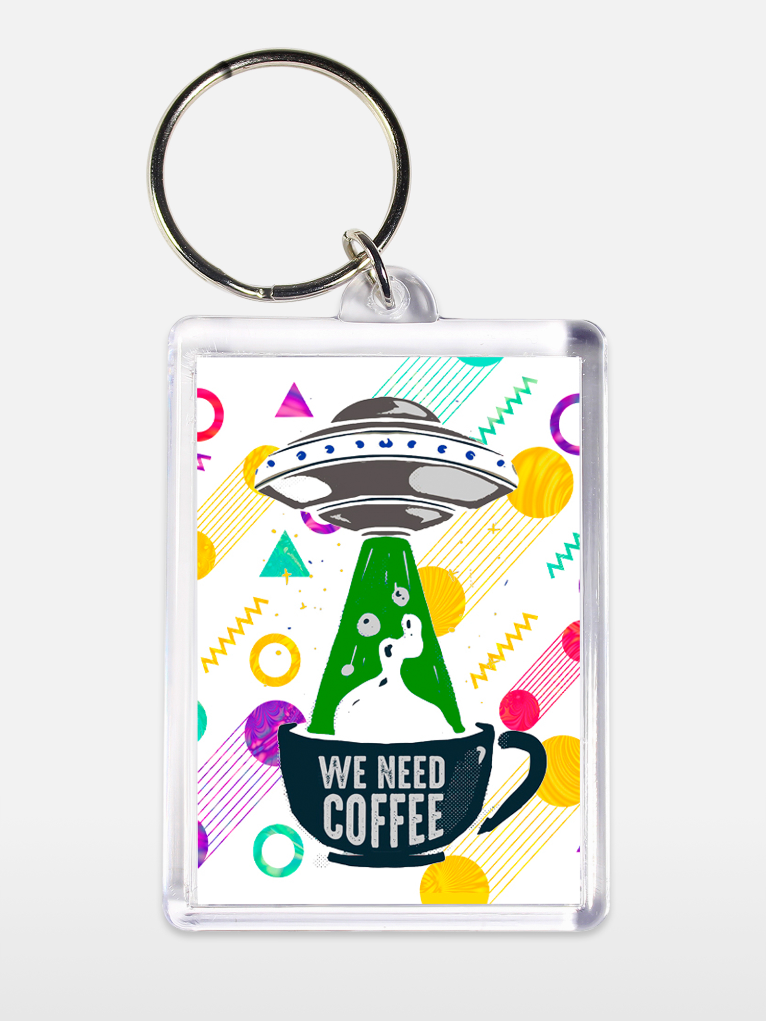 Брелок унисекс Инопланетянам нужно кофе белый