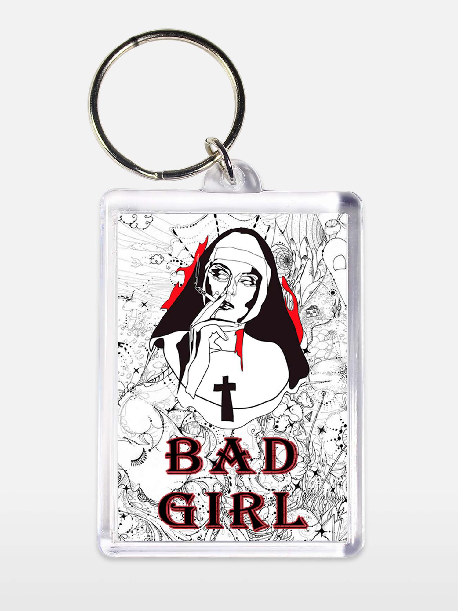 Брелок унисекс Плохая девочка белый
