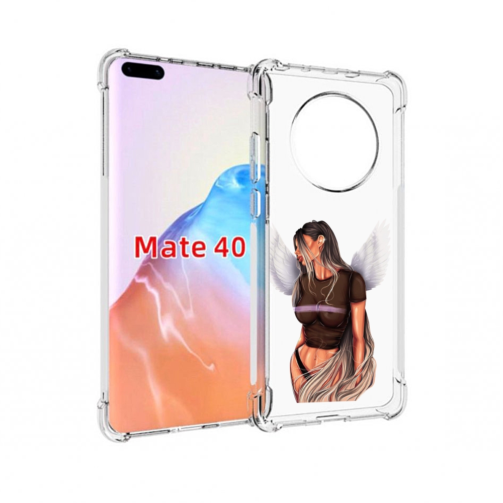 

Чехол MyPads Tocco для Huawei Mate 40 девушка-ангел-с-крыльями женский, Прозрачный, Tocco