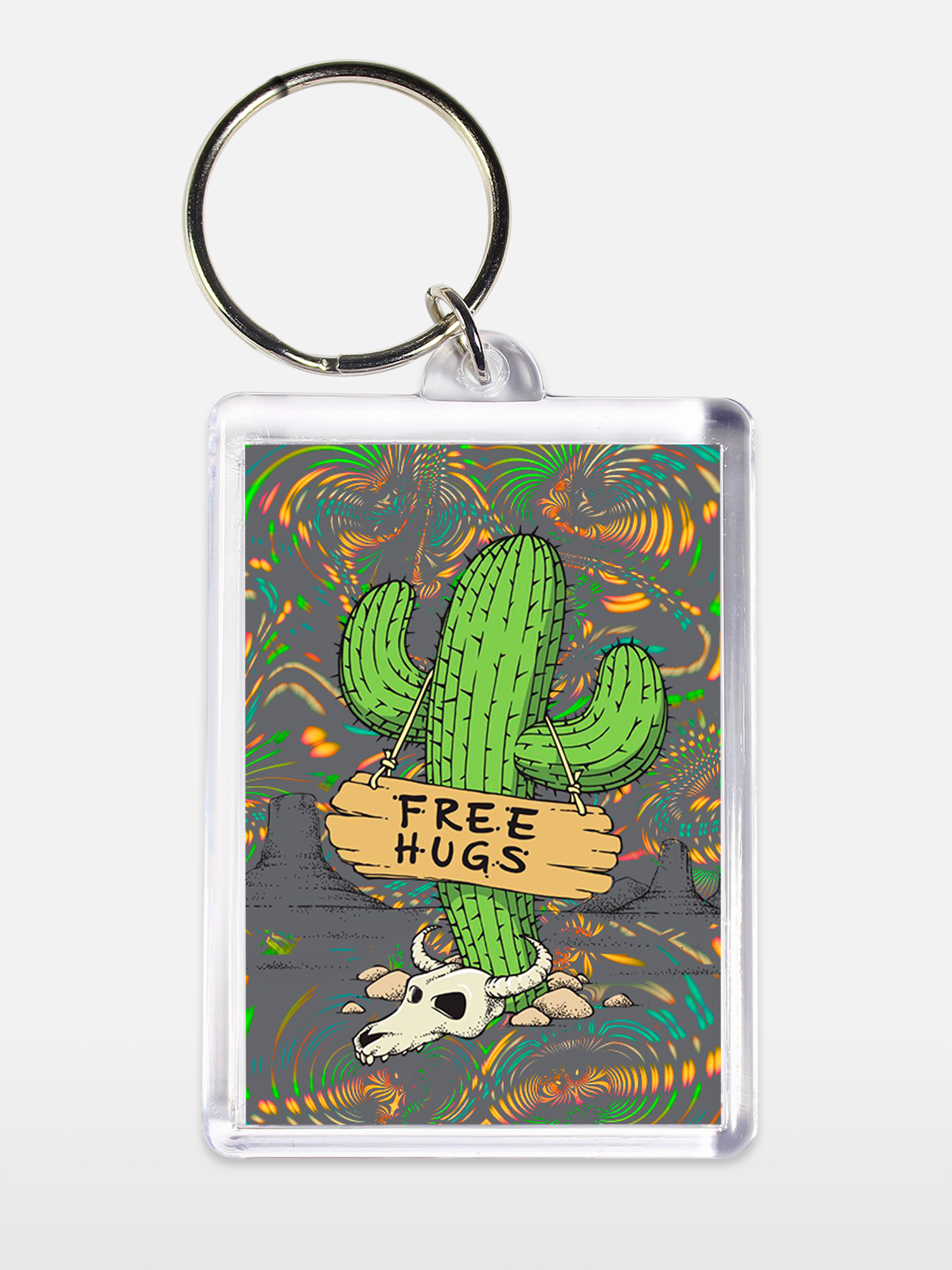 Брелок унисекс Бесплатные обнимашки белый