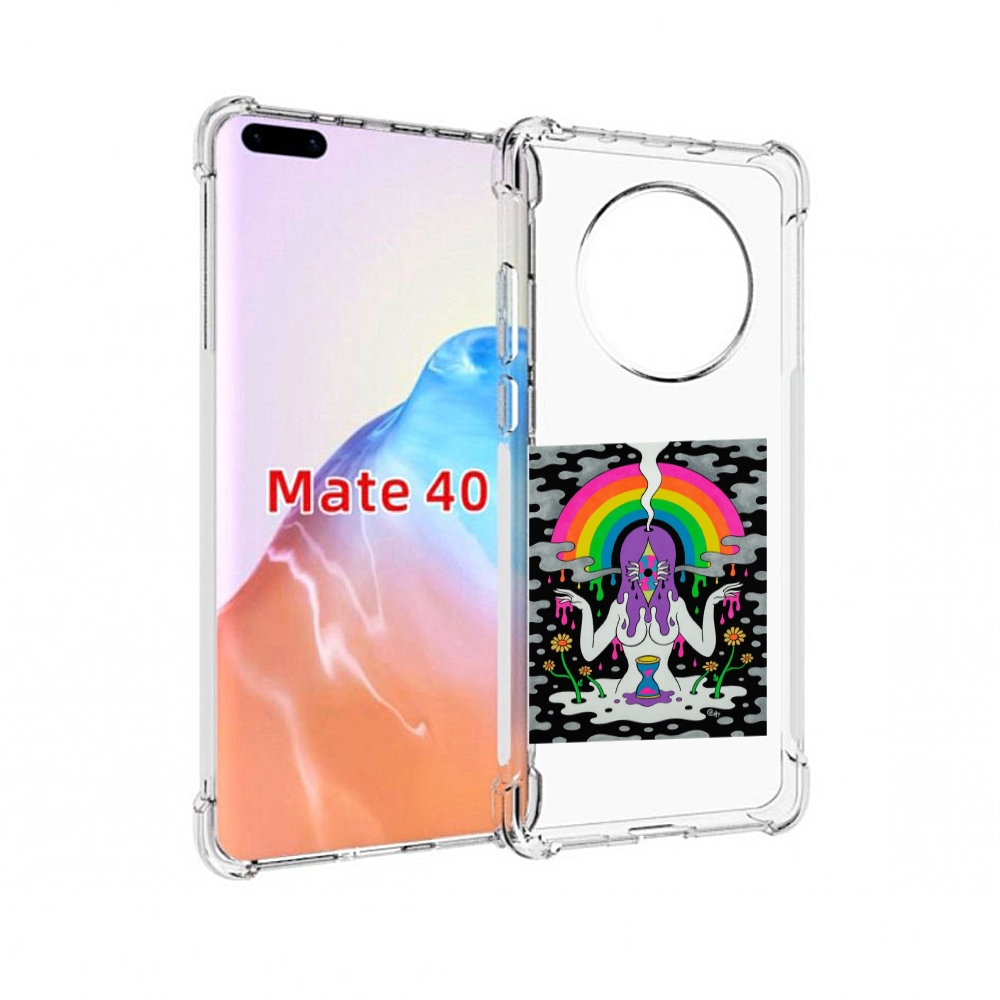 Чехол MyPads Tocco для Huawei Mate 40 девушка с радугой абстракция женский