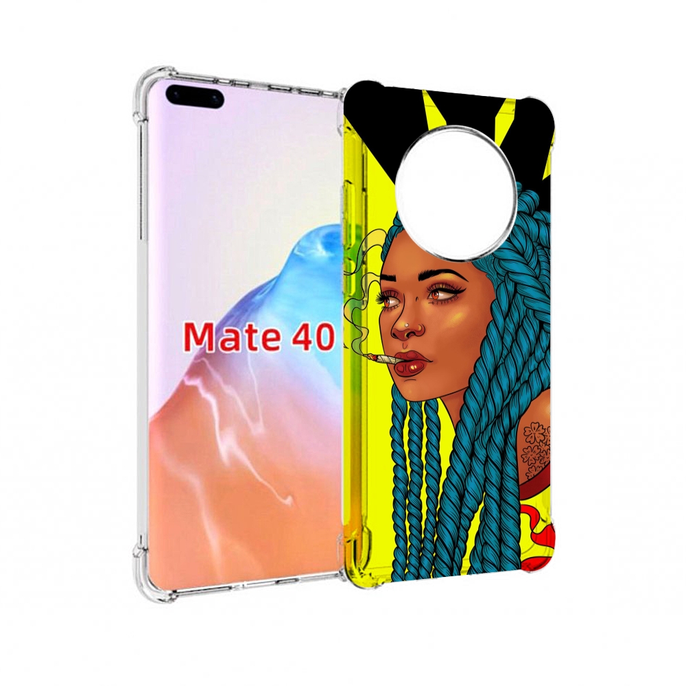 

Чехол MyPads Tocco для Huawei Mate 40 девушка с запутанными волосами синий женский, Прозрачный, Tocco
