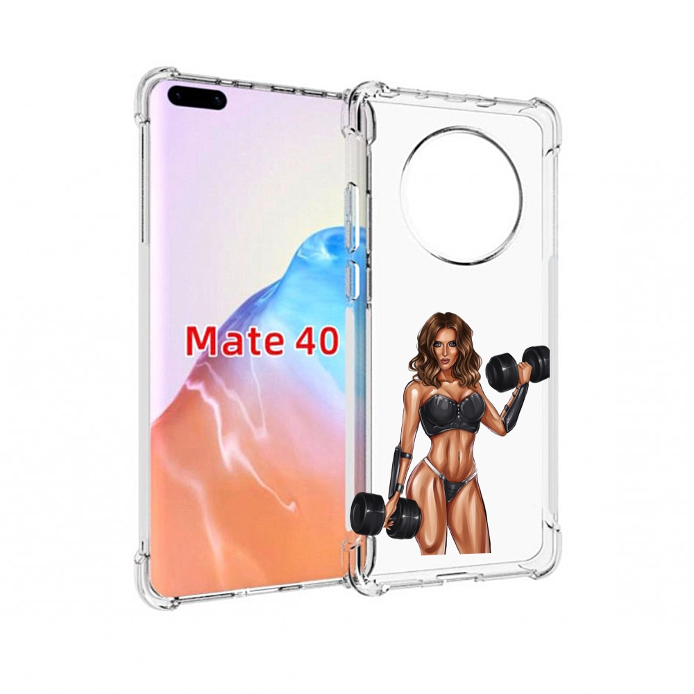 

Чехол MyPads Tocco для Huawei Mate 40 девушка с гантелями спорт женский, Прозрачный, Tocco