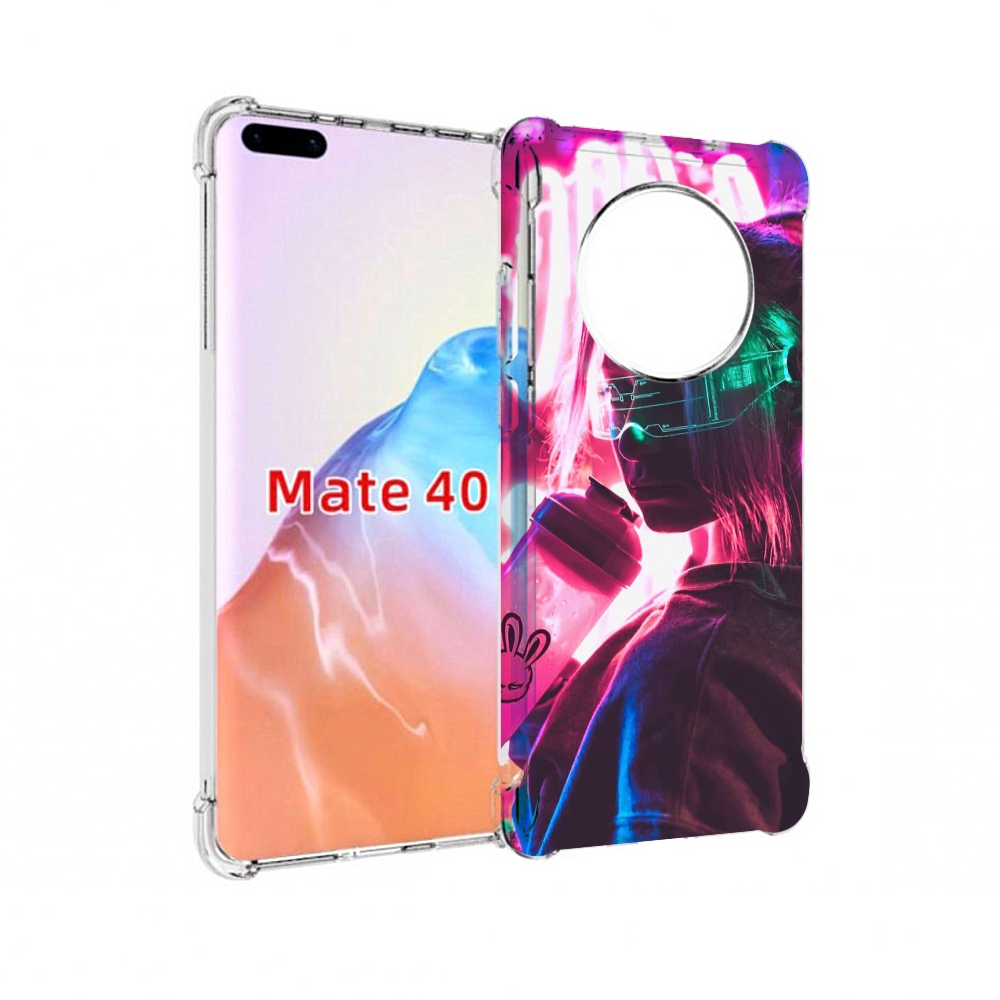 

Чехол MyPads Tocco для Huawei Mate 40 девушка неоновый фон женский, Прозрачный, Tocco