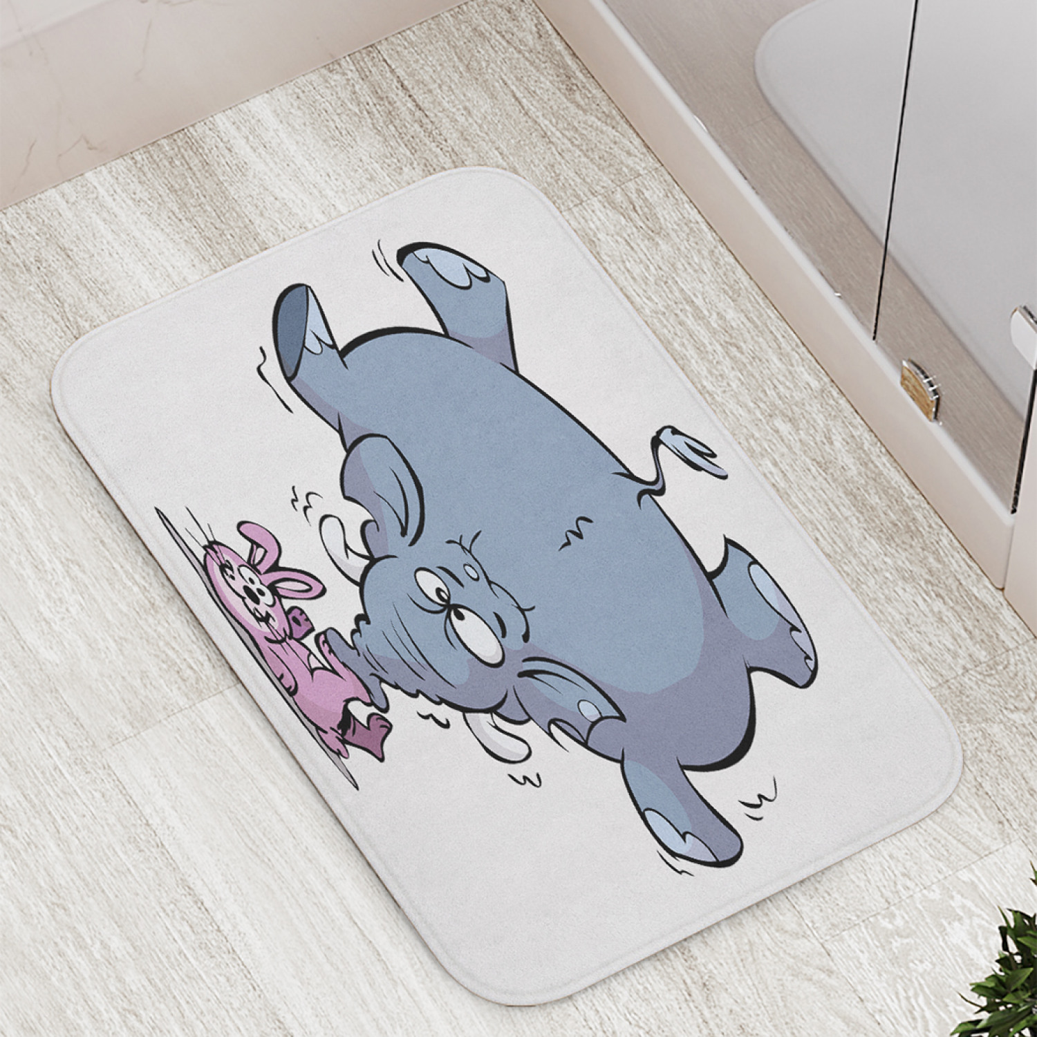 

Коврик противоскользящий JoyArty "Слон на голове" для ванной, сауны, бассейна, 77х52 см, Слон на голове