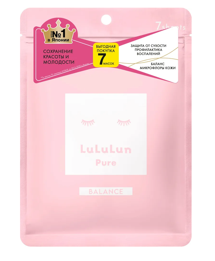 

Маска для лица Lululun Увлажнение и Баланс кожи Face Mask Pure Balance Pink