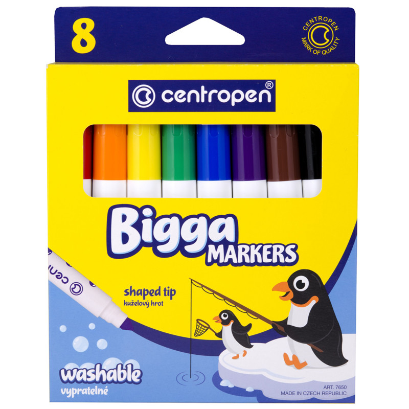 фото Фломастеры "bigga markers", 8 цветов centropen