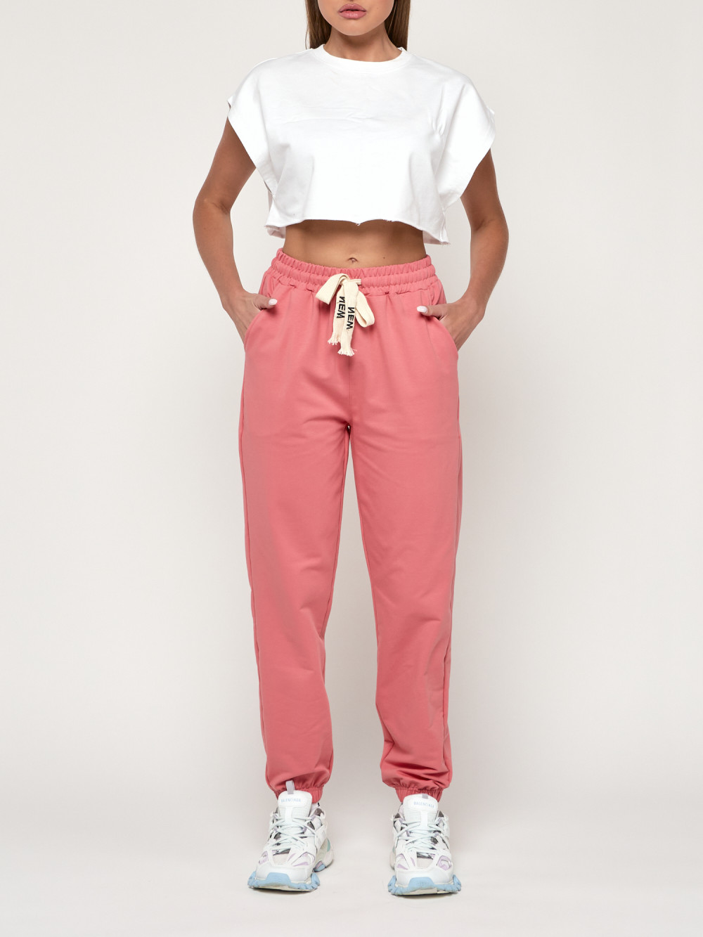 

Спортивные брюки женские NoBrand AD316 розовые 60 RU, Розовый, AD316