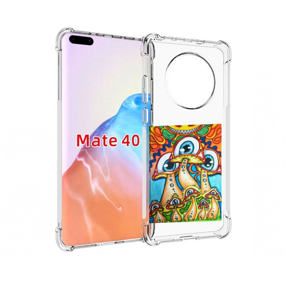 

Чехол MyPads Tocco для Huawei Mate 40 грибы с глазами, Прозрачный, Tocco