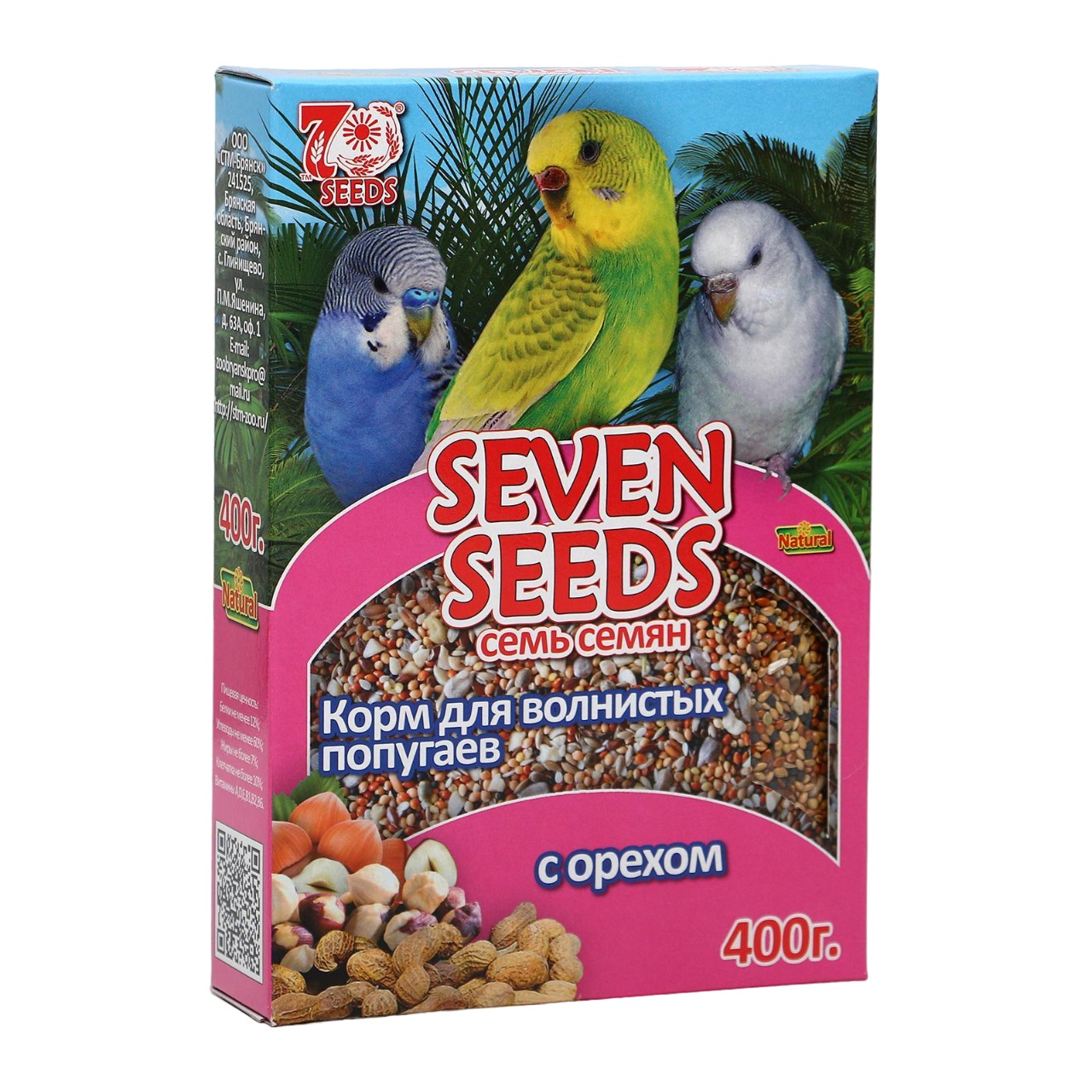 

Сухой корм для волнистых попугаевSeven Seeds Special с орехом, 400 г