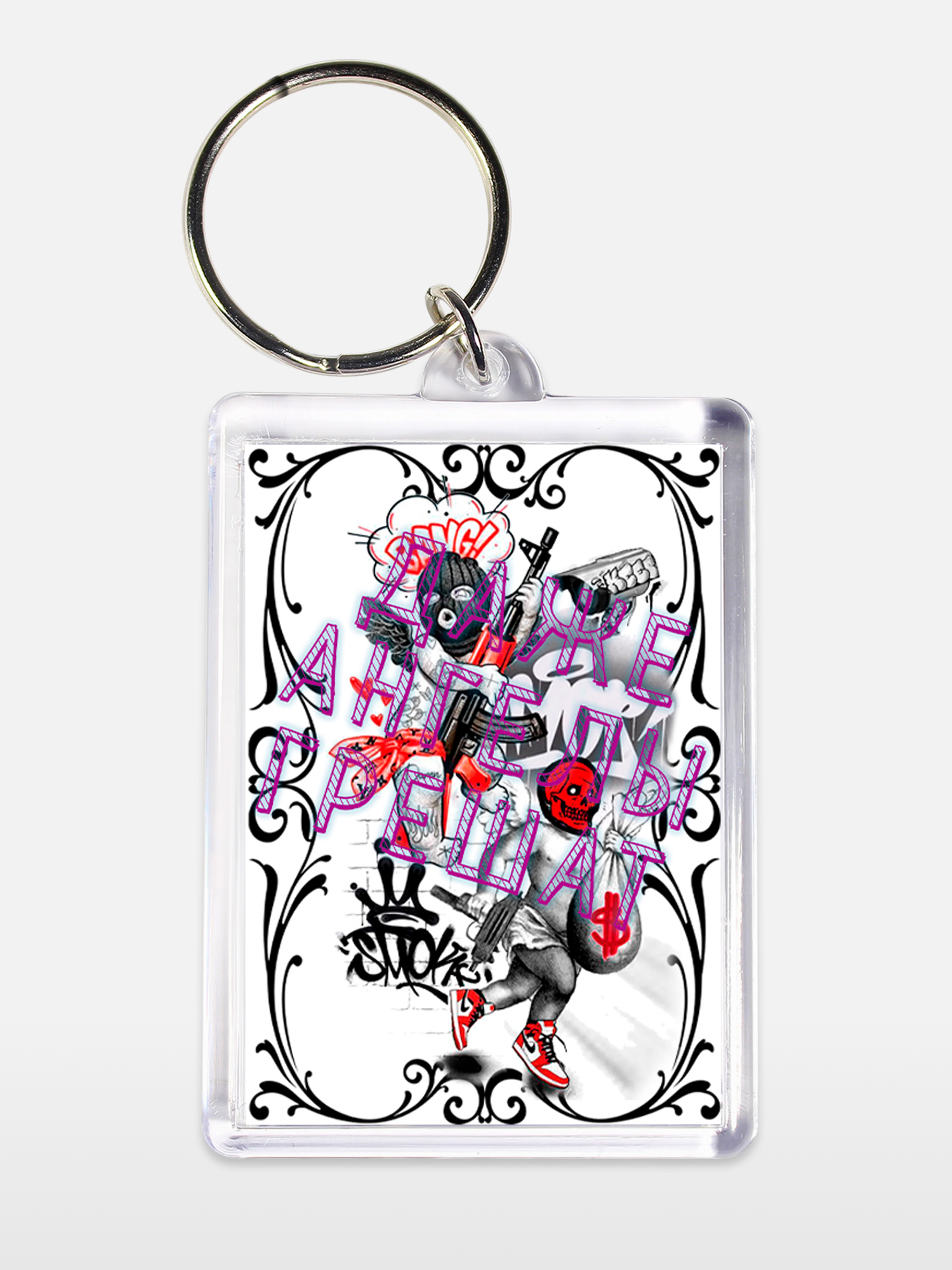 Брелок унисекс Даже ангелы грешат белый