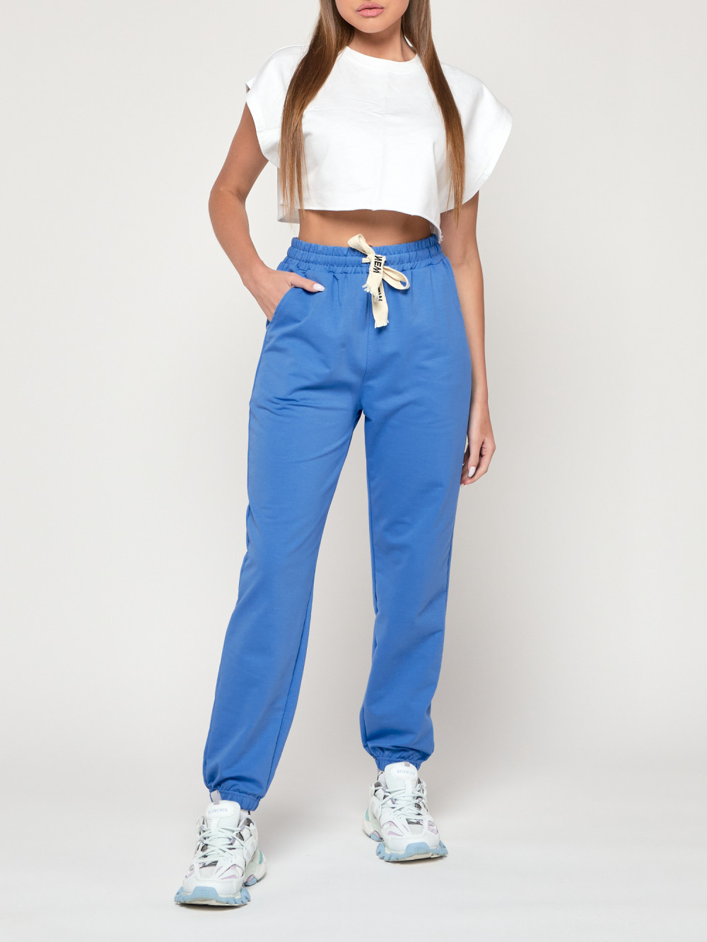 

Спортивные брюки женские NoBrand AD316 синие 56 RU, Синий, AD316