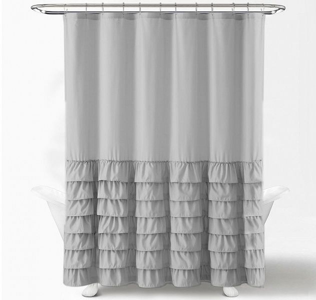 

Штора для ванной Carnation Home Fashions Frill Grey 180x180