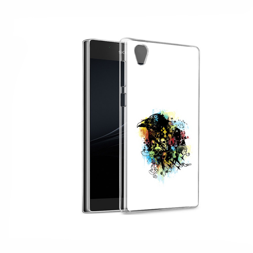 

Чехол MyPads Tocco для Sony Xperia L1 ворон и черепа (PT66853.250.273), Прозрачный, Tocco