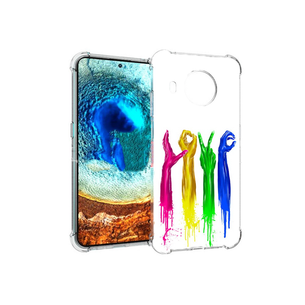 

Чехол MyPads Tocco для Nokia X20 яркие руки love (PT159436.101.707), Прозрачный, Tocco