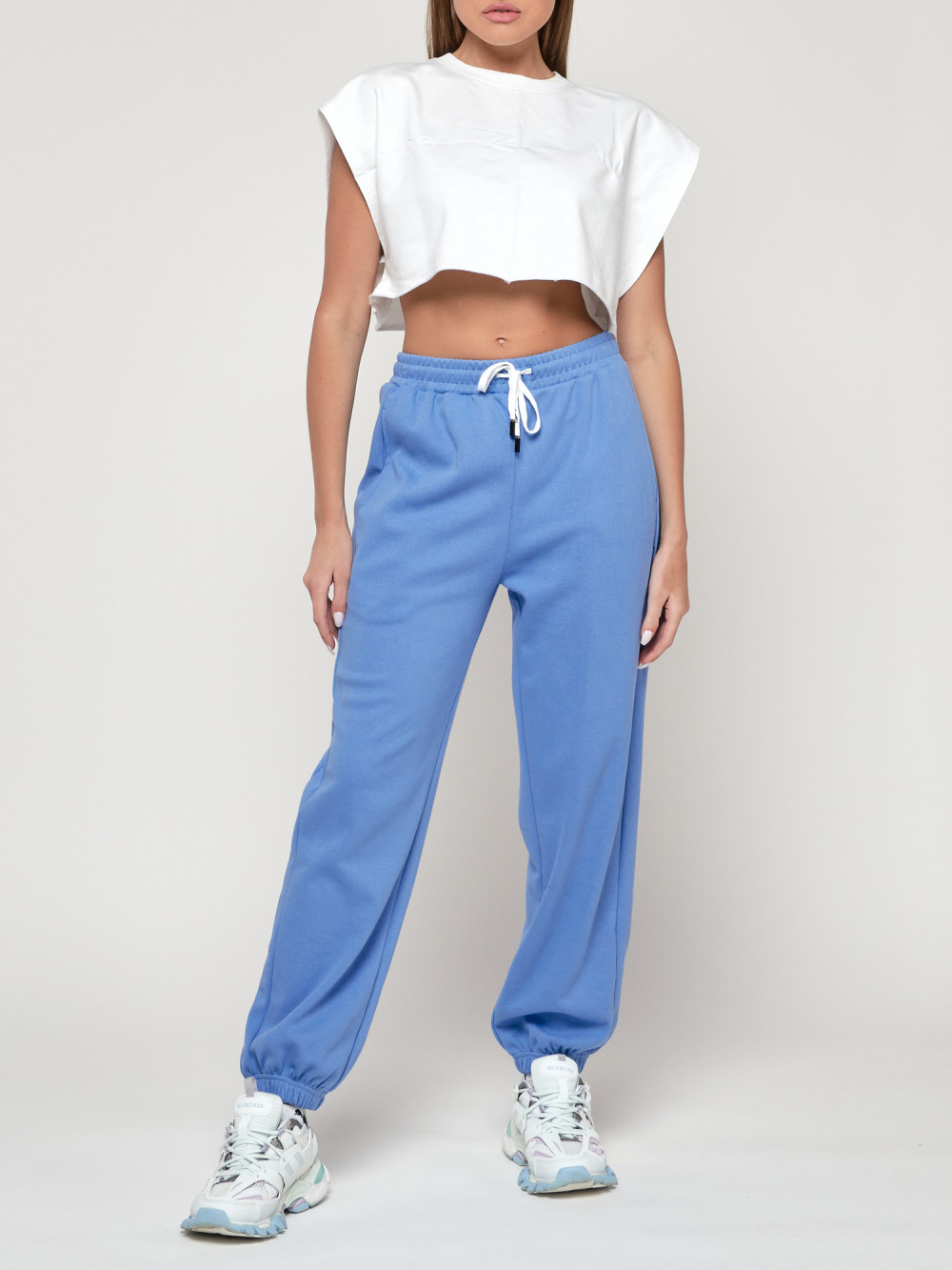 

Спортивные брюки женские NoBrand AD053 синие 52 RU, Синий, AD053