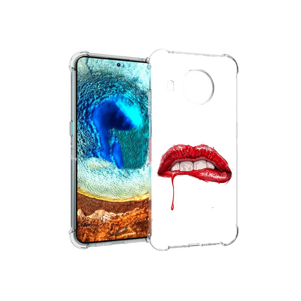 

Чехол MyPads Tocco для Nokia X20 яркие красные губы (PT159436.101.706), Прозрачный, Tocco