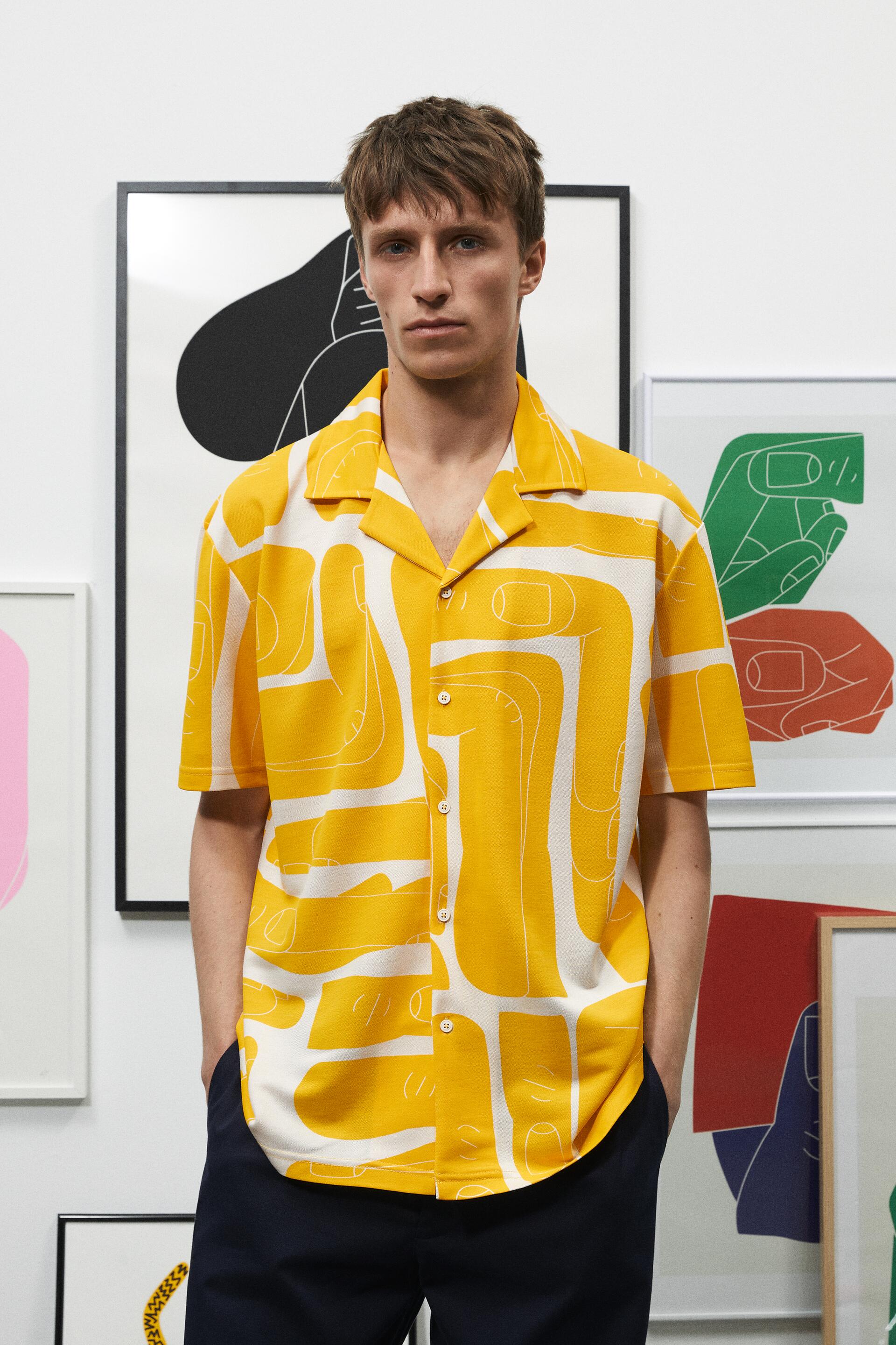 

Рубашка мужская ZARA 04087319 желтая XL (доставка из-за рубежа), 04087319