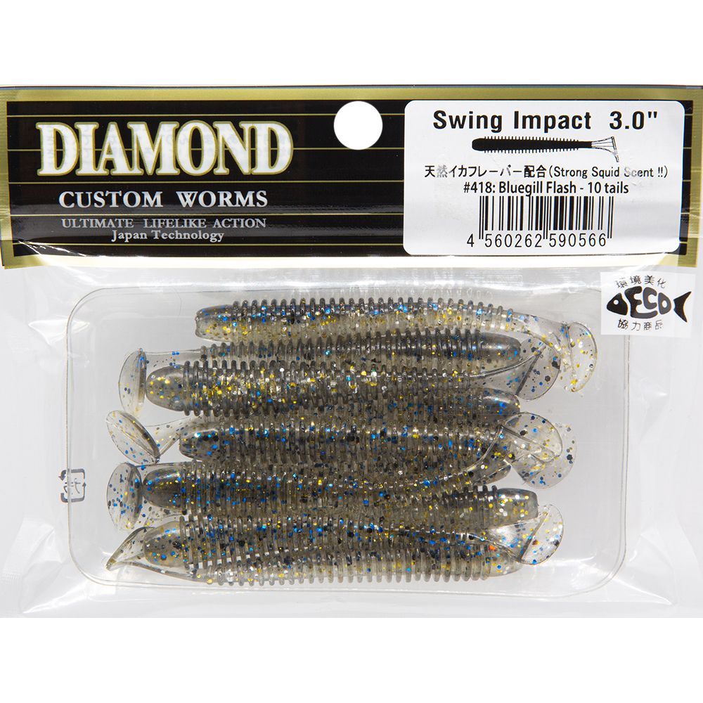 

Силиконовая приманка Grows Culture Swing Impact 3 цвет 418 Bluegill Flash 10 шт, Разноцветный, Swing Impact 3