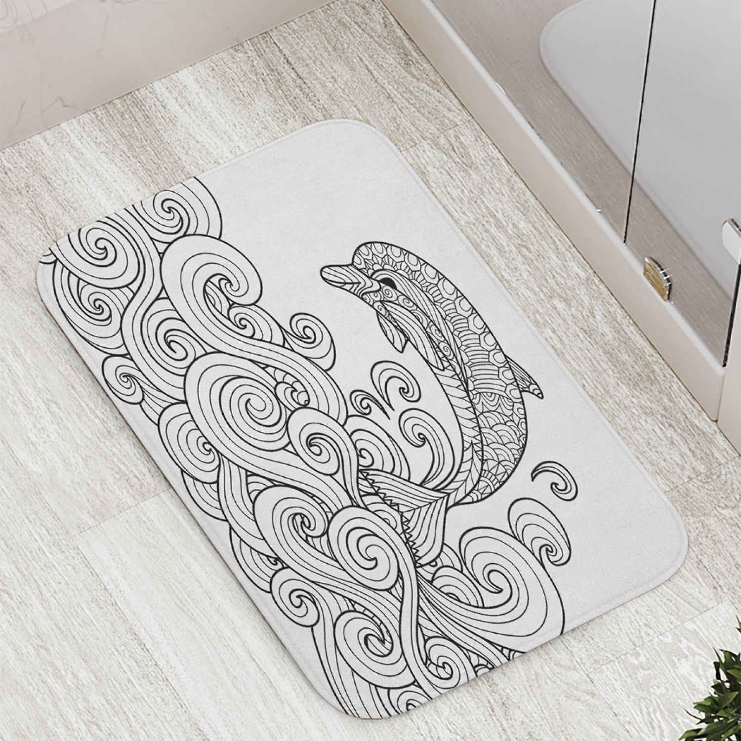 

Коврик противоскользящий JoyArty "Дельфин дудл" для ванной, сауны, бассейна, 77х52 см, Дельфин дудл