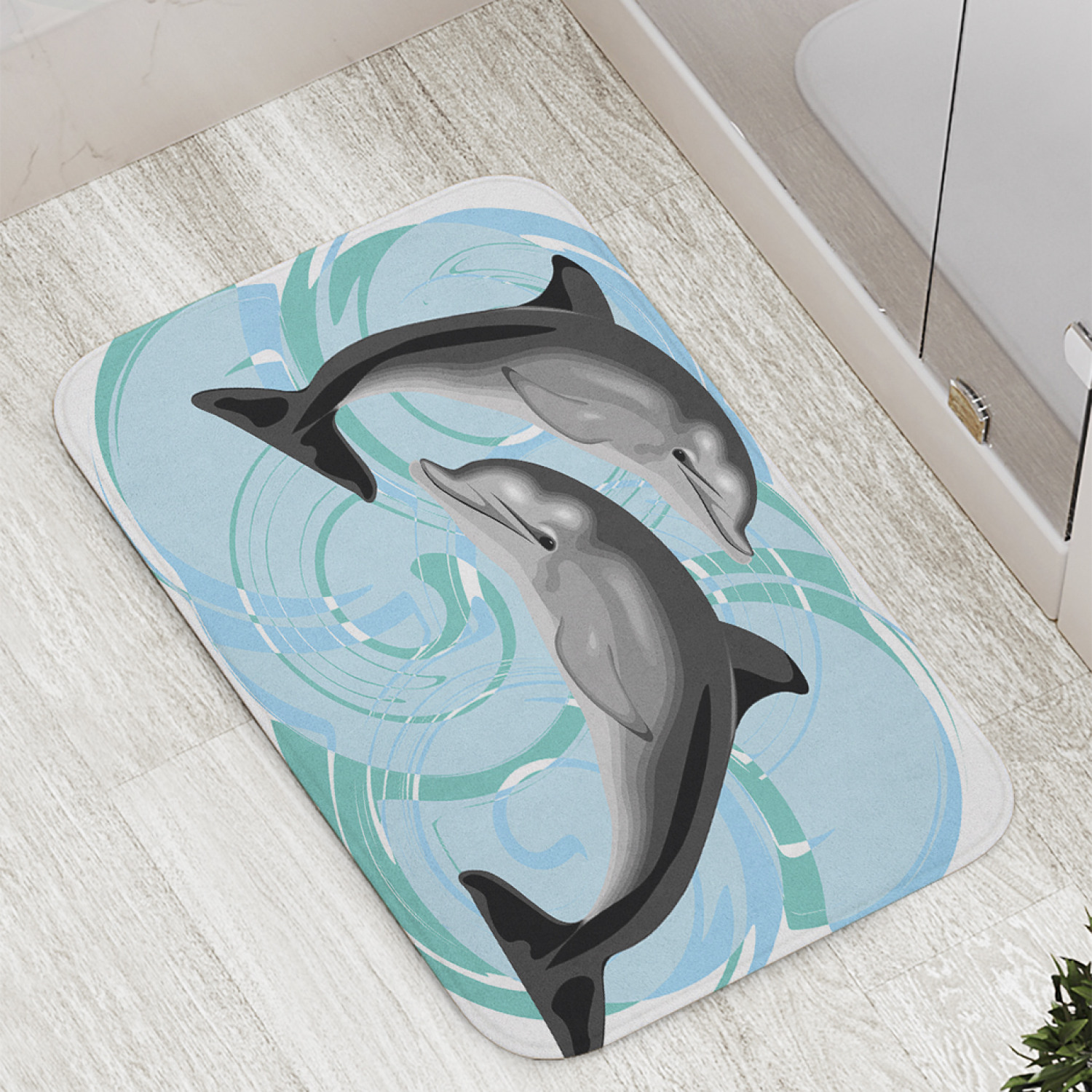 

Коврик противоскользящий JoyArty "Дельфины на волнах" для ванной, сауны, бассейна, 77х52см, Дельфины на волнах