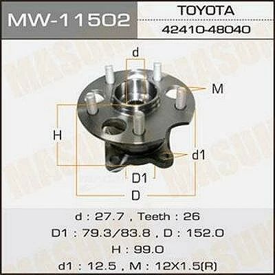 

Ступичный Узел Masuma Mw-11525 Masuma арт. MW-11525