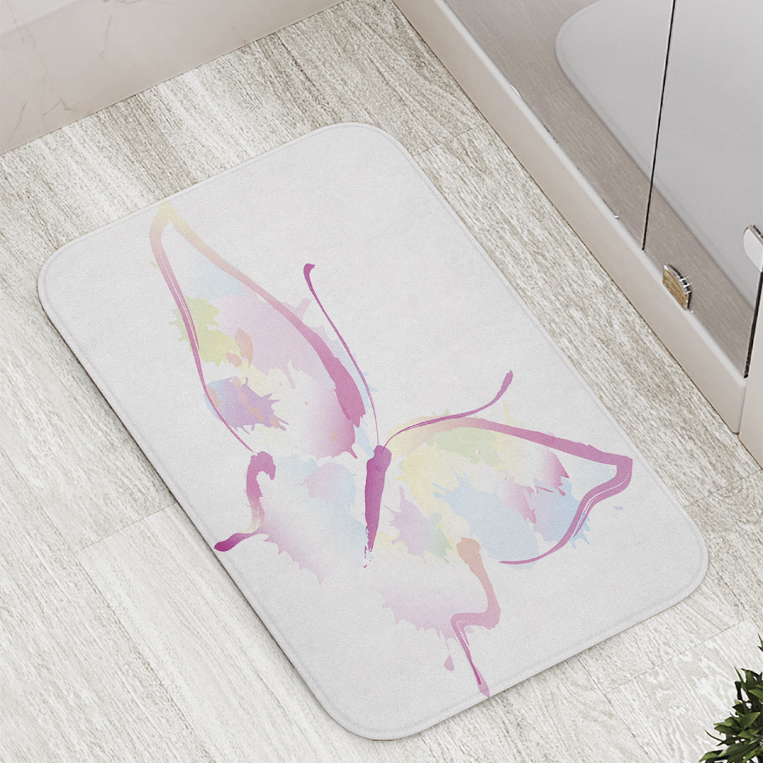 

Коврик противоскользящий JoyArty "Светлая бабочка" для ванной, сауны, бассейна, 77х52 см, Светлая бабочка