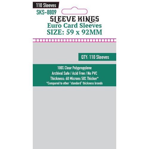 Протекторы для настольных игр Sleeve Kings Euro Card 59x92мм - 110шт, 60 микрон ботинки мужские timberland euro hiker коричневый