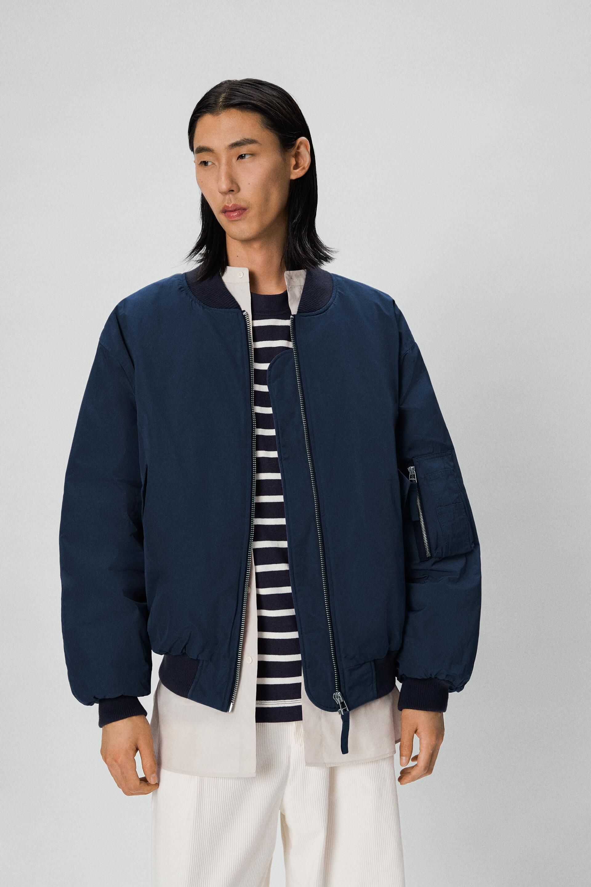 

Бомбер мужской ZARA 03918490 синий M (доставка из-за рубежа), 03918490