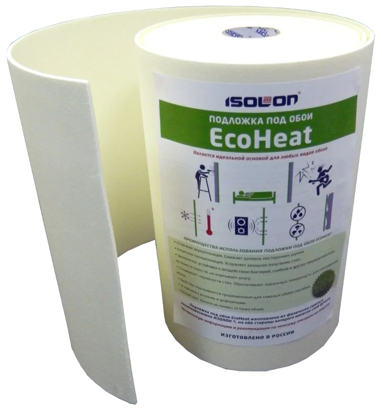 фото Подложка под обои ecoheat 5мм размер 0,5x14м 7м2 тепофол