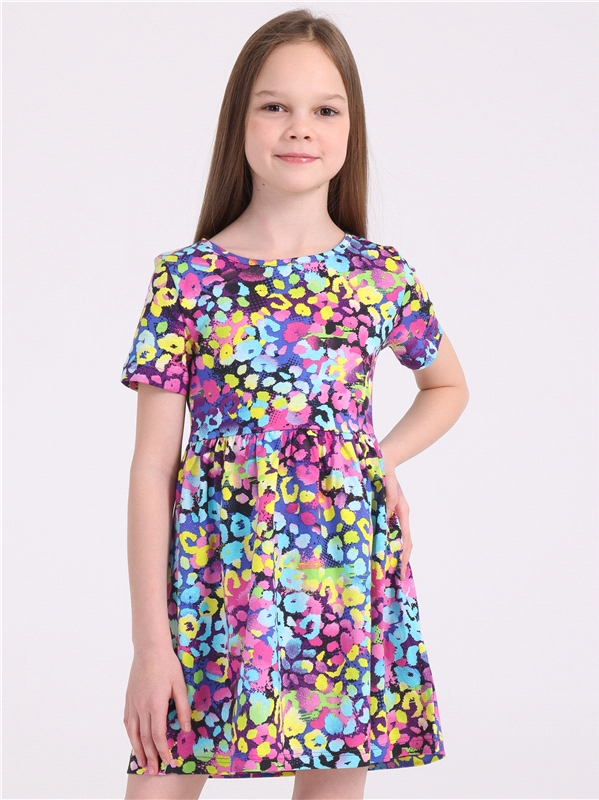 Платье детское Апрель 251дев001нД2Р, леопард неон, 134