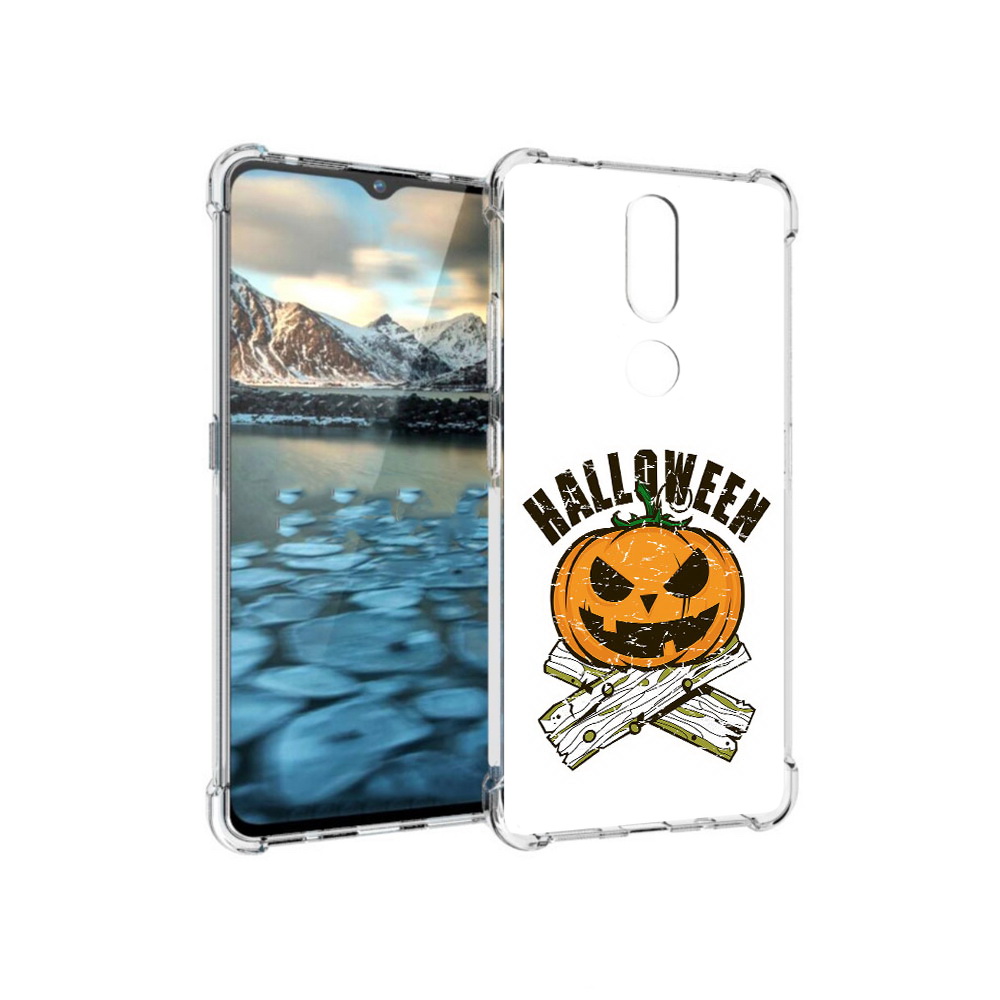 

Чехол MyPads Tocco для Nokia 2.4 Хэллоуин доски тыква (PT227049.107.194), Прозрачный, Tocco